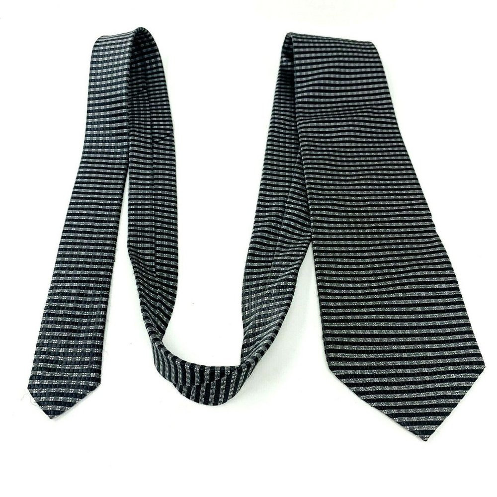 BURTON MENS TIE 100% POLYESTER Necktie Silver